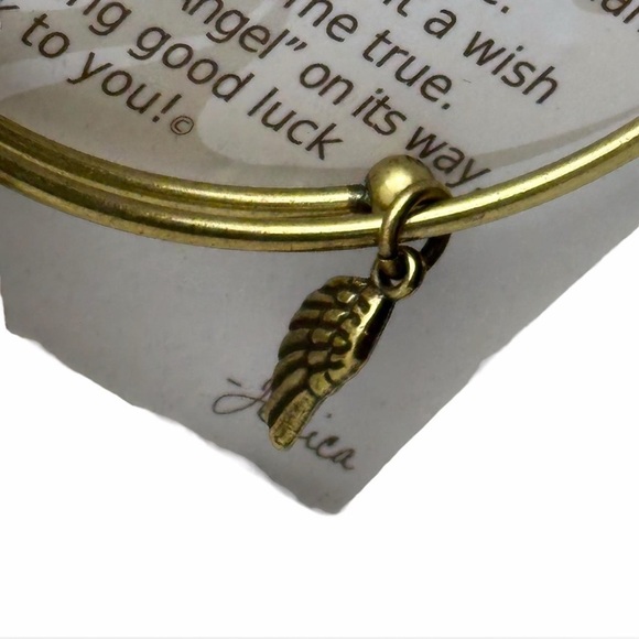 Earth Angel Ladybug Luck Gold Tone Expandable Bracelet - Picture 6 of 8